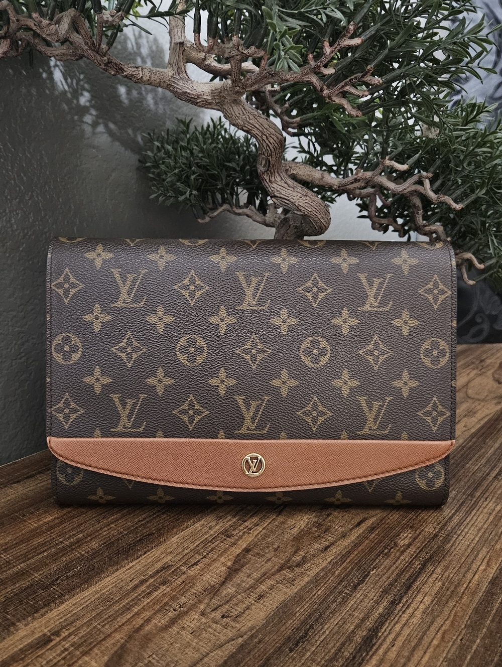 Authentic Louis Vuitton Bordeaux Monogram Canvas Crossbody/Clutch Bag